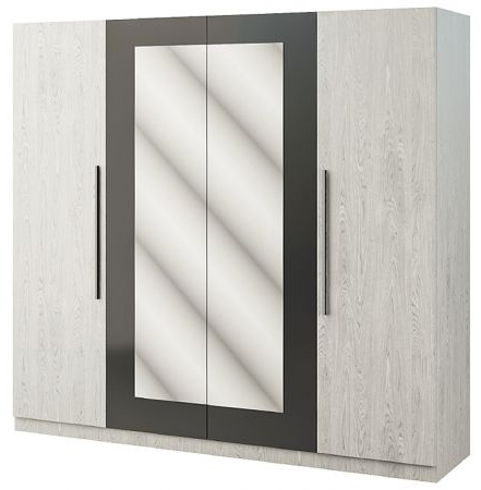 Шкаф 4Д Світ Меблів ЛИЛЕЯ НОВА Артвуд светлый + антрацит