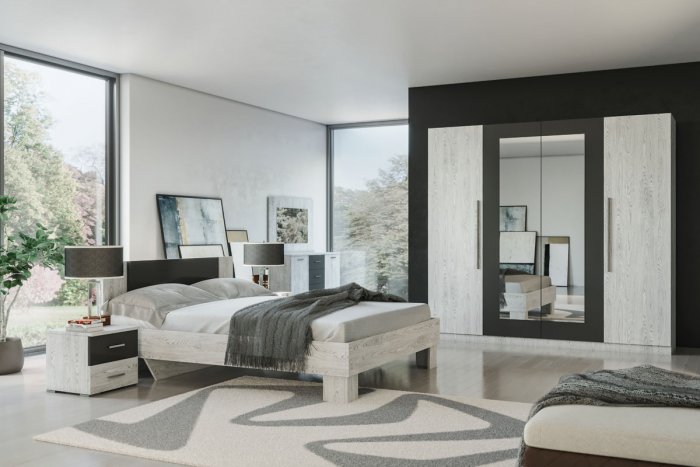 Спальня Світ Меблів ЛИЛЕЯ НОВА Артвуд светлый + антрацит