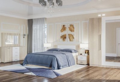 Спальня Світ Меблів ЛИЛЕЯ НОВА Сонома+белый Спальня Світ Меблів ЛИЛЕЯ НОВА Сонома+белый