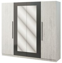 Шкаф 4Д Світ Меблів ЛИЛЕЯ НОВА Артвуд светлый + антрацит